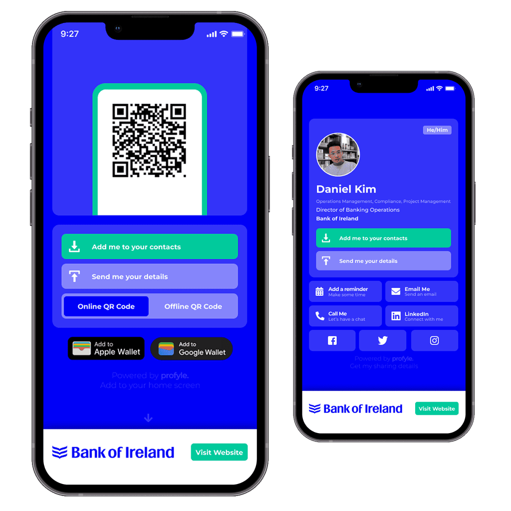A QR business card from BOI - created with Profyle