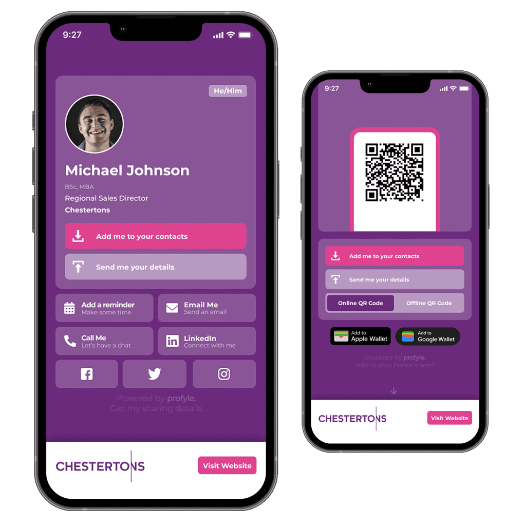 A digital business card from Chestertons