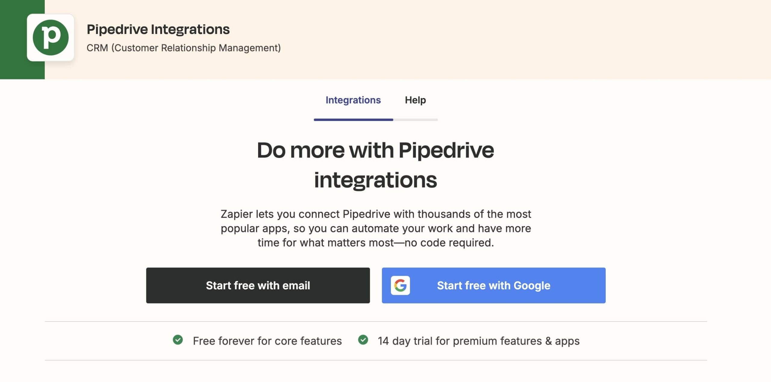 Pipedrive integrations in Zapier