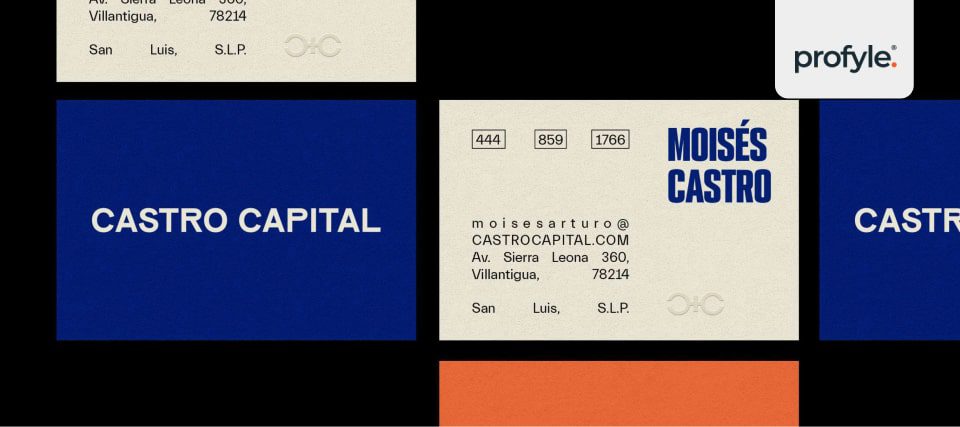 An example of how to organise business cards