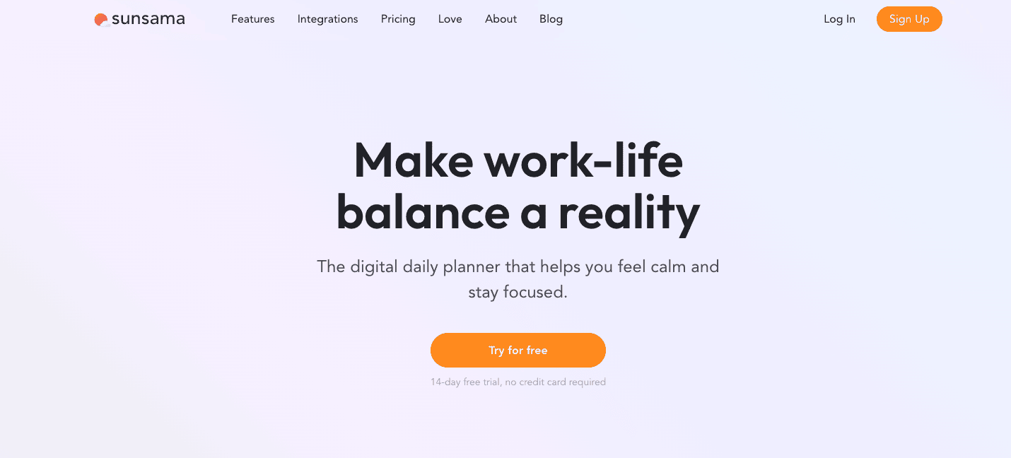 Software for achieving work-life balance