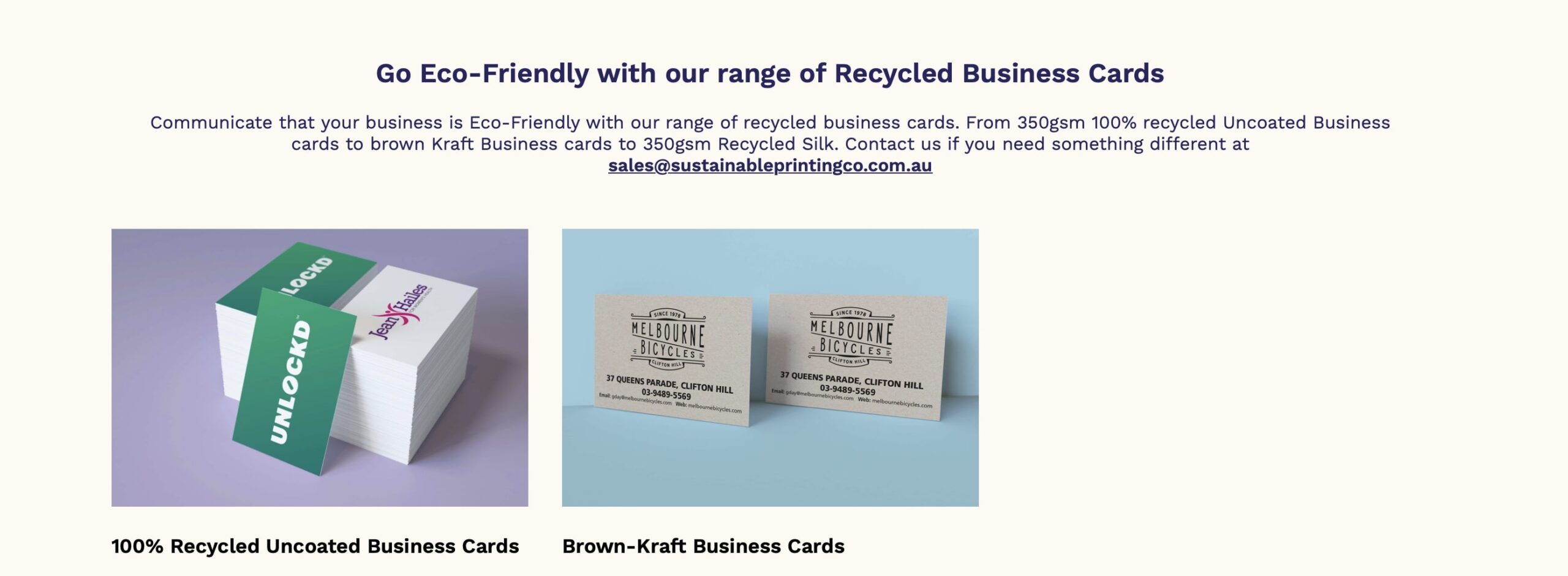 recycled business cards