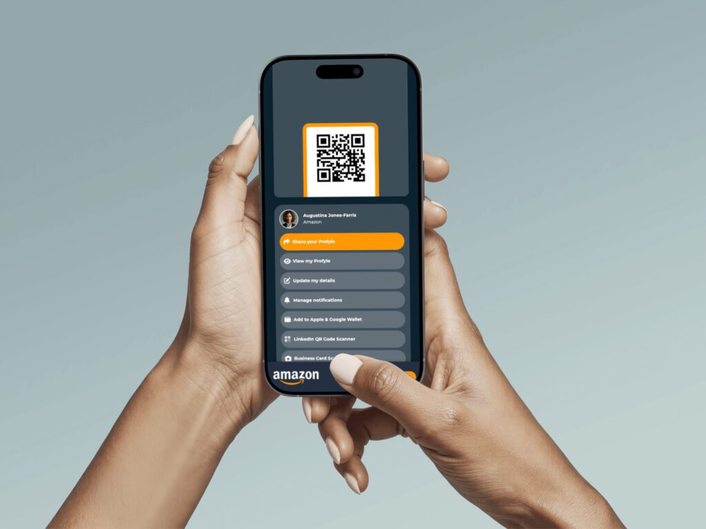 Mobile digital business card in action
